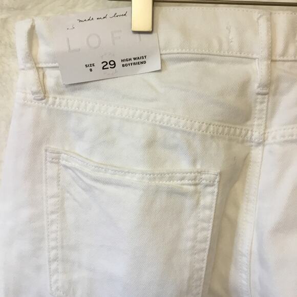 Loft White High Waist Boyfriend Jeans - Picture 9 of 15